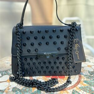 NWT Foley + Corinna. Leather, studded rivet crossbody/clutch purse.